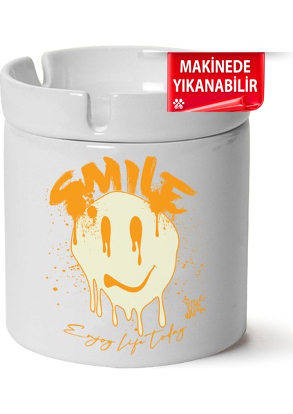 Çakılap Smile Baskılı Porselen At-Söndür Küllük (Kl-Krs)