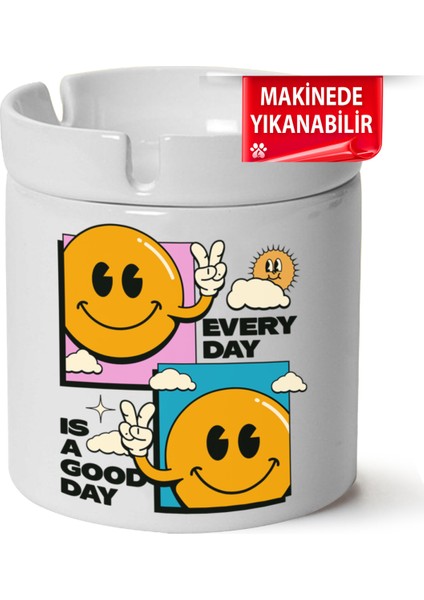 Çakılap Retro Baskılı Porselen At-Söndür Küllük (Kl-Rtr)