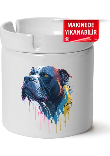 Çakılap Sevimli Köpek Baskılı Porselen At-Söndür Küllük (Kl-Hyvn-Kpk)