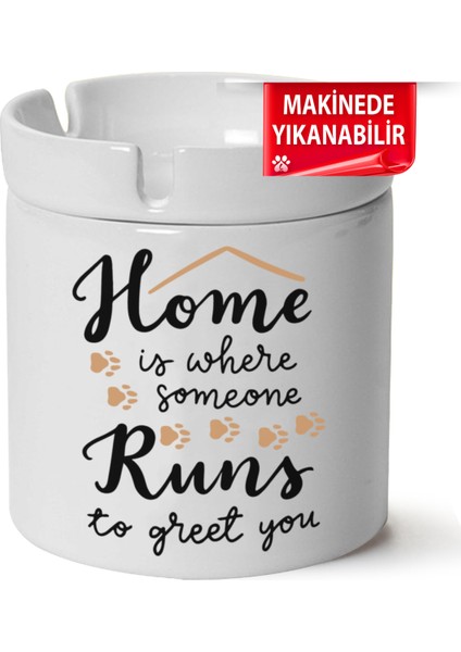 Çakılap Sevimli Köpek Baskılı Porselen At-Söndür Küllük (Kl-Hyvn-Kpk)