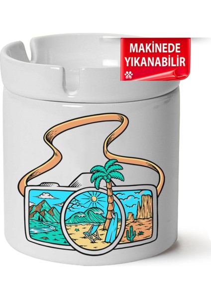 Çakılap Kamp, Karvan, Doğa Baskılı Porselen At-Söndür Küllük (Kl-Dg)