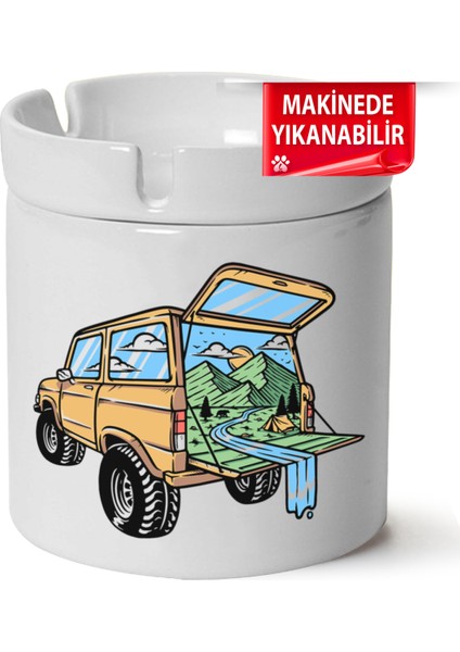 Çakılap Kamp, Karvan, Doğa Baskılı Porselen At-Söndür Küllük (Kl-Dg)