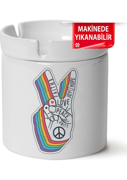 Çakılap Retro Baskılı Porselen At-Söndür Küllük (Kl-Rtr)