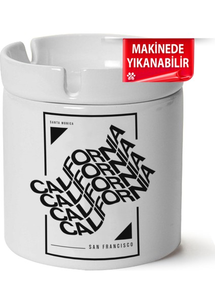 Çakılap California Baskılı Porselen At-Söndür Küllük (Kl-Yzl)