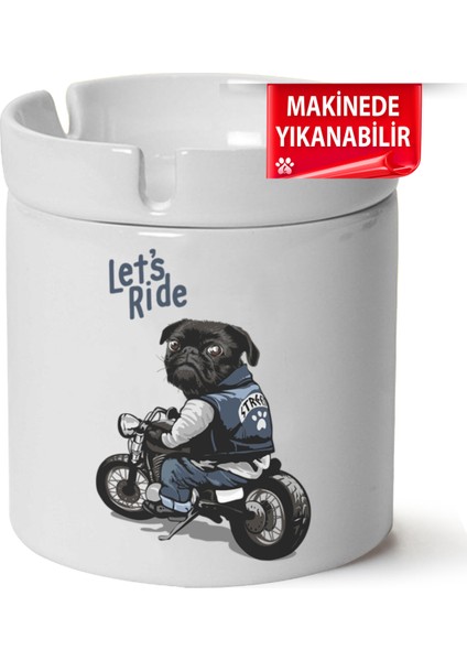 Çakılap Sevimli Köpek Baskılı Porselen At-Söndür Küllük (Kl-Hyvn-Kpk)