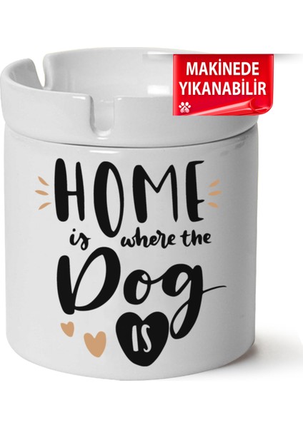 Çakılap Sevimli Köpek Baskılı Porselen At-Söndür Küllük (Kl-Hyvn-Kpk)