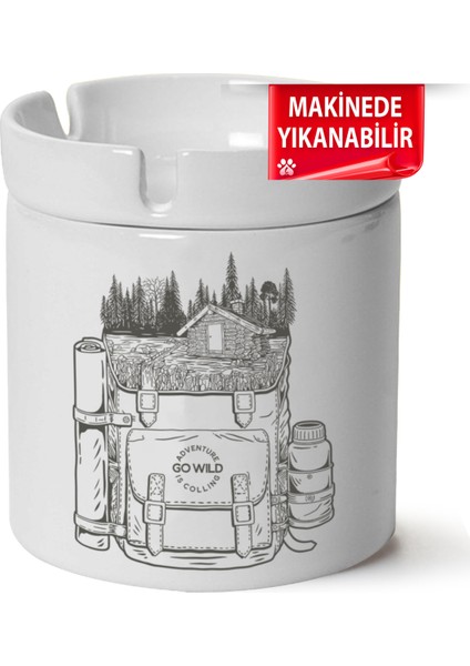 Çakılap Kamp, Karvan, Doğa Baskılı Porselen At-Söndür Küllük (Kl-Dg)