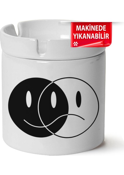 Çakılap Retro Baskılı Porselen At-Söndür Küllük (Kl-Rtr)