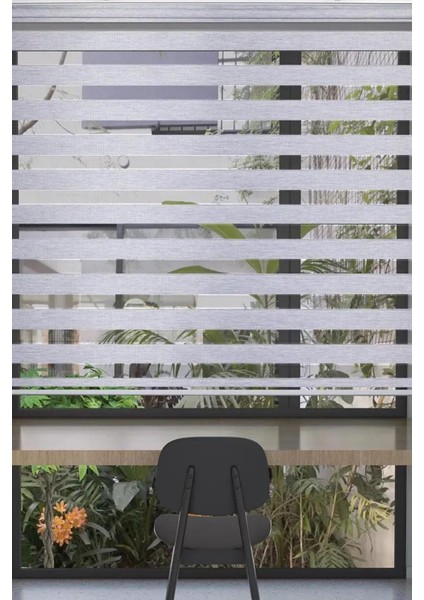 Gri Bambu Kumaş Zebra Stor Perde Etek Dilimsiz modelleri