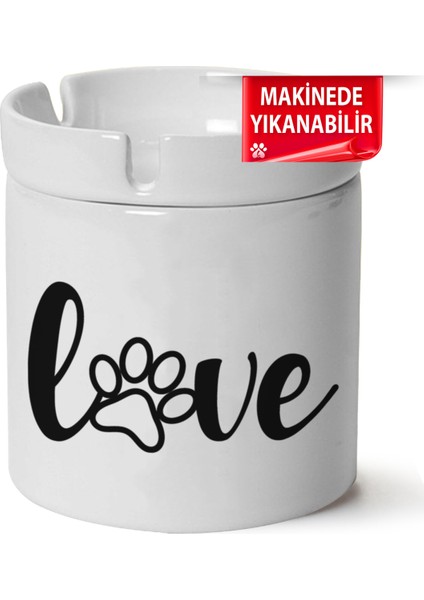 Çakılap Sevimli Köpek Baskılı Porselen At-Söndür Küllük (Kl-Hyvn-Kpk)