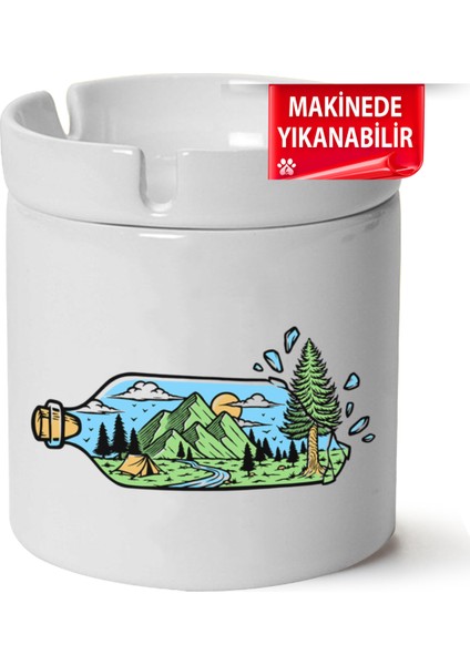 Çakılap Kamp, Karvan, Doğa Baskılı Porselen At-Söndür Küllük (Kl-Dg)