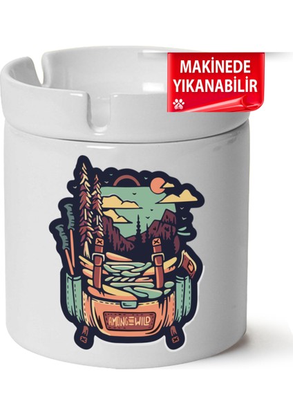 Çakılap Kamp, Karvan, Doğa Baskılı Porselen At-Söndür Küllük (Kl-Dg)