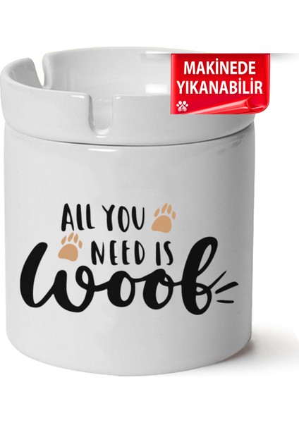 Çakılap Sevimli Köpek Baskılı Porselen At-Söndür Küllük (Kl-Hyvn-Kpk)