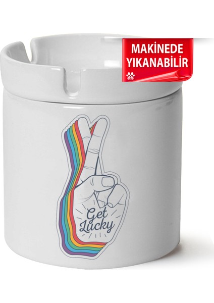 Çakılap Retro Baskılı Porselen At-Söndür Küllük (Kl-Rtr)