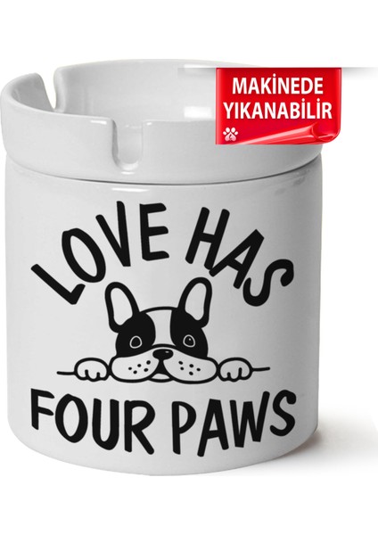 Çakılap Sevimli Köpek Baskılı Porselen At-Söndür Küllük (Kl-Hyvn-Kpk)