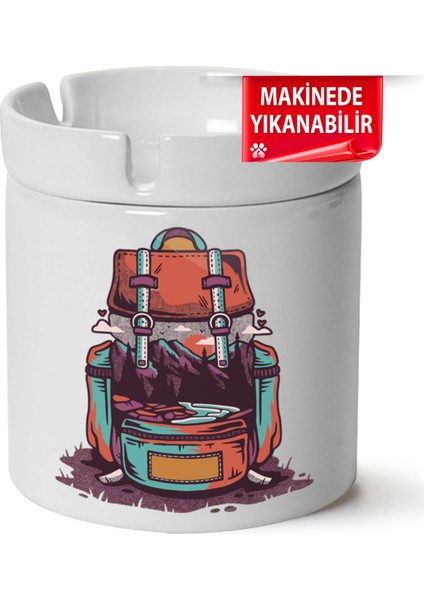 Çakılap Kamp, Karvan, Doğa Baskılı Porselen At-Söndür Küllük (Kl-Dg)