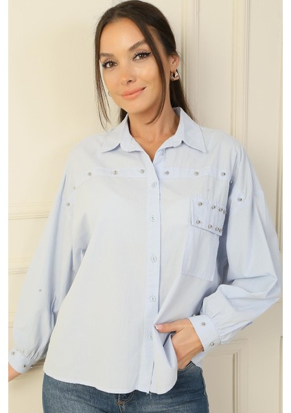 Taş Zımba Detaylı Keten Gömlek fiyatları