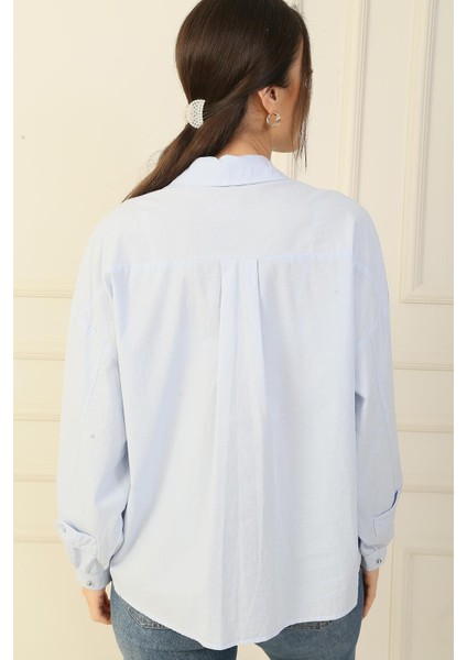 Taş Zımba Detaylı Keten Gömlek fırsatları