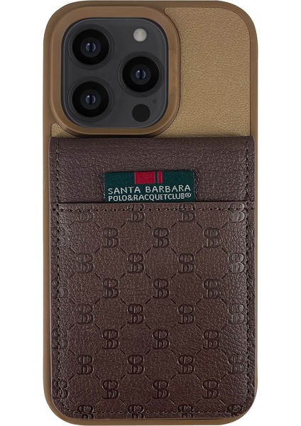Polo Racquet Club Apple iPhone 13 Pro Hulda Kartvizitli Kapak - Kahverengi 374113