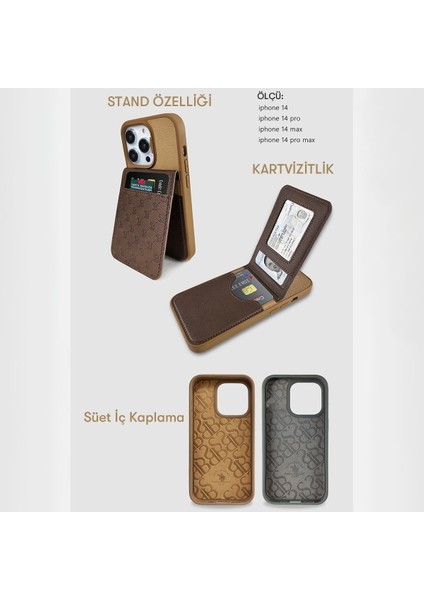 Polo Racquet Club Apple iPhone 13 Pro Hulda Kartvizitli Kapak - Kahverengi 374113 modelleri