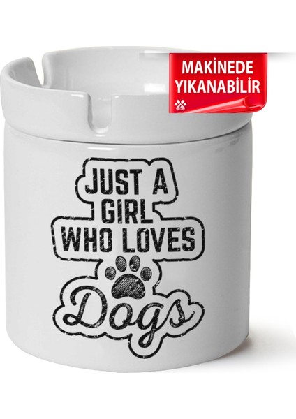 Çakılap Sevimli Köpek Baskılı Porselen At-Söndür Küllük (Kl-Hyvn-Kpk)