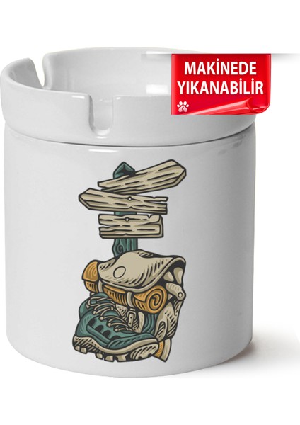 Çakılap Kamp, Karvan, Doğa Baskılı Porselen At-Söndür Küllük (Kl-Dg)