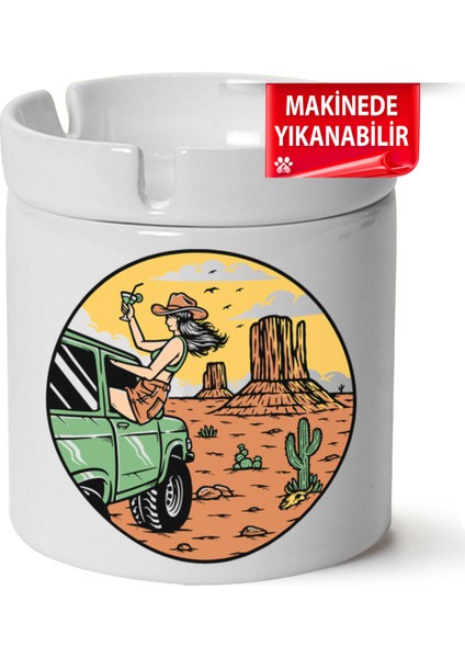 Çakılap Kamp, Karvan, Doğa Baskılı Porselen At-Söndür Küllük (Kl-Dg)