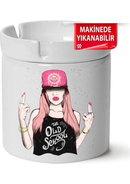 Çakılap The Old School Baskılı Porselen At-Söndür Küllük (Kl-Krs)