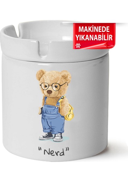 Çakılap Sevimli Ayıcık Baskılı Porselen At-Söndür Küllük (Kl-Hyvn-Ayı)