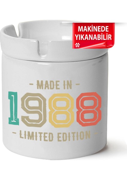 Çakılap Retro Baskılı Porselen At-Söndür Küllük (Kl-Rtr)