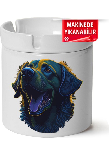 Çakılap Sevimli Köpek Baskılı Porselen At-Söndür Küllük (Kl-Hyvn-Kpk)