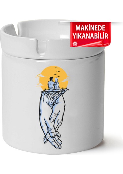 Çakılap Kamp, Karvan, Doğa Baskılı Porselen At-Söndür Küllük (Kl-Dg)