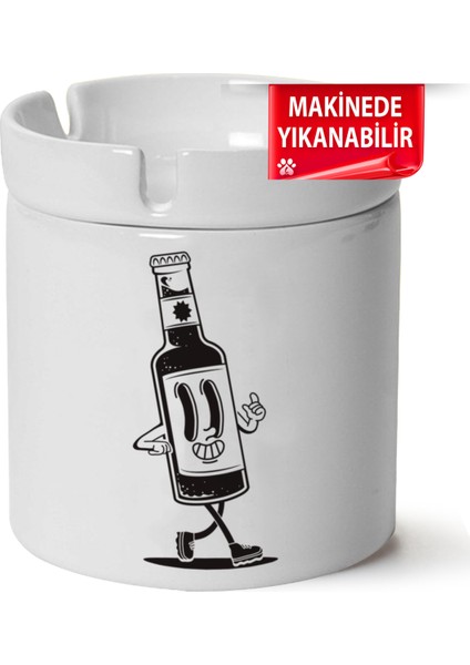 Çakılap Retro Baskılı Porselen At-Söndür Küllük (Kl-Rtr)