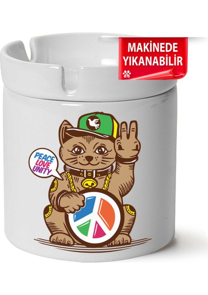 Çakılap Sevimli Ayıcık Baskılı Porselen At-Söndür Küllük (Kl-Hyvn-Ayı)