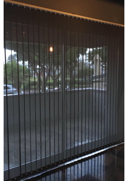 Antrasit Screen Kumaş Dikey Perde Döndürülebilen Tam Açık Ya Da Tam Kapalı Screen Kumaş Dikey