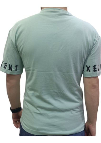 Erkek Çocuk Exellentlife Yazı Desenli Kolları Yazılı Cepli Oversize Yeşil Renk Tişört fiyatları