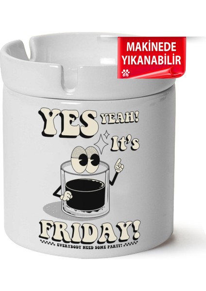 Retro Baskılı Porselen At-Söndür Küllük (Kl-Rtr)