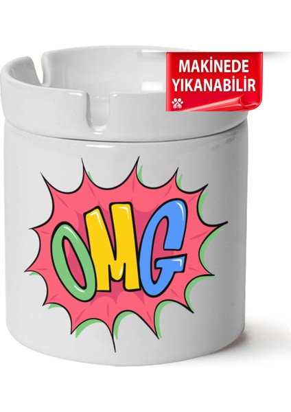 Omg Baskılı Porselen At-Söndür Küllük (Kl-Yzl)