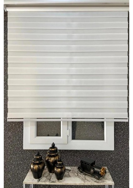 Beyaz Bambu Kumaş Zebra Stor Perde Etek Dilimsiz 1. Kalite modelleri