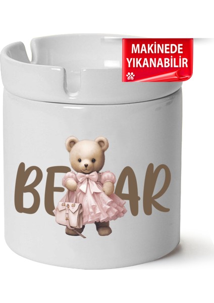 Sevimli Ayıcık Baskılı Porselen At-Söndür Küllük (Kl-Hyvn-Ayı)