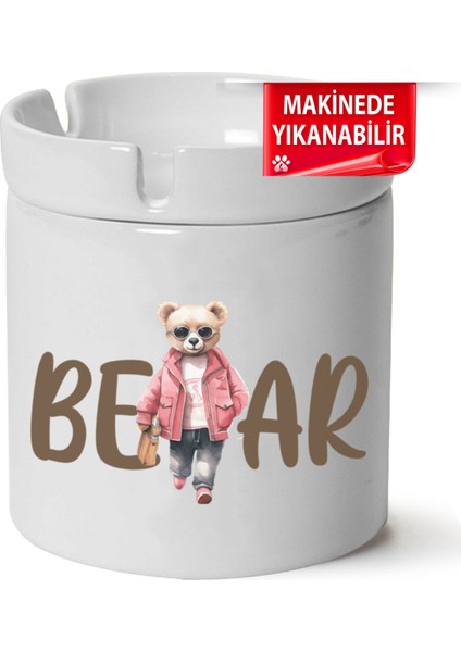 Sevimli Ayıcık Baskılı Porselen At-Söndür Küllük (Kl-Hyvn-Ayı)