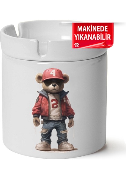 Sevimli Ayıcık Baskılı Porselen At-Söndür Küllük (Kl-Hyvn-Ayı)