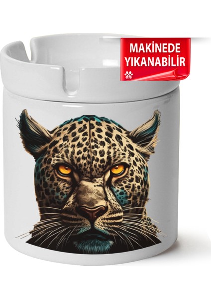 Leopar Baskılı Porselen At-Söndür Küllük (Kl-Hyvn-Dgr)