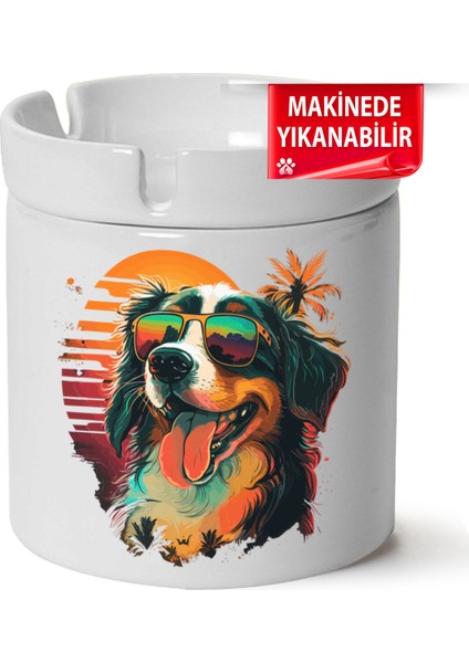 Sevimli Köpek Baskılı Porselen At-Söndür Küllük (Kl-Hyvn-Kpk)