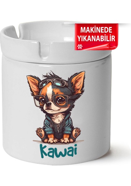 Sevimli Köpek Baskılı Porselen At-Söndür Küllük (Kl-Hyvn-Kpk)