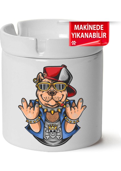 Sevimli Köpek Baskılı Porselen At-Söndür Küllük (Kl-Hyvn-Kpk)