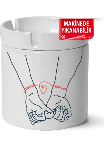 Retro Baskılı Porselen At-Söndür Küllük (Kl-Rtr)