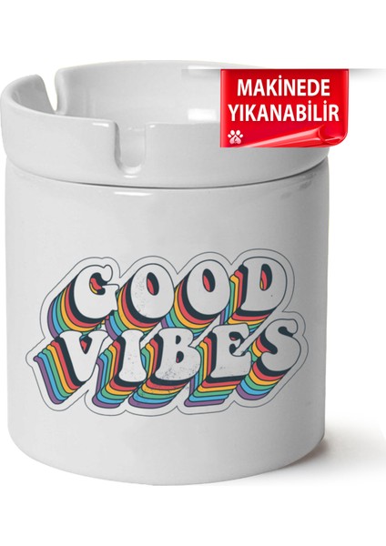 Retro Baskılı Porselen At-Söndür Küllük (Kl-Rtr)