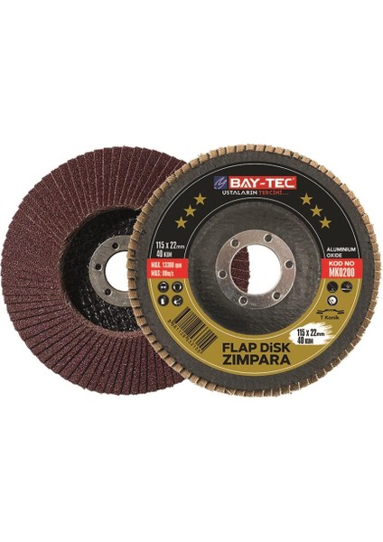 Baytec Flap Disk Zımpara 115*22 mm 100 Kum MK0220-1