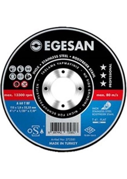 115*1*22 Inox Kesici